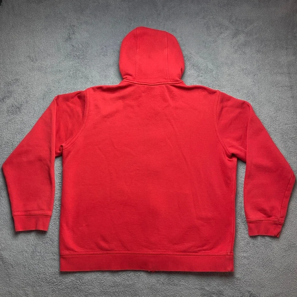 Nike Hoodie Full Zip Mens XL Fleece Sportswear Red White Swoosh 823531-611